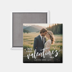 Personalised Photo Modern First Valentine's day Magnet