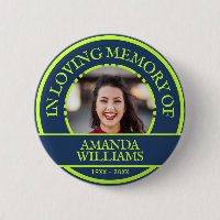 Personalised Photo Modern Memorial Blue Green
