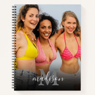 Personalised Photo Monogram Name Notebook