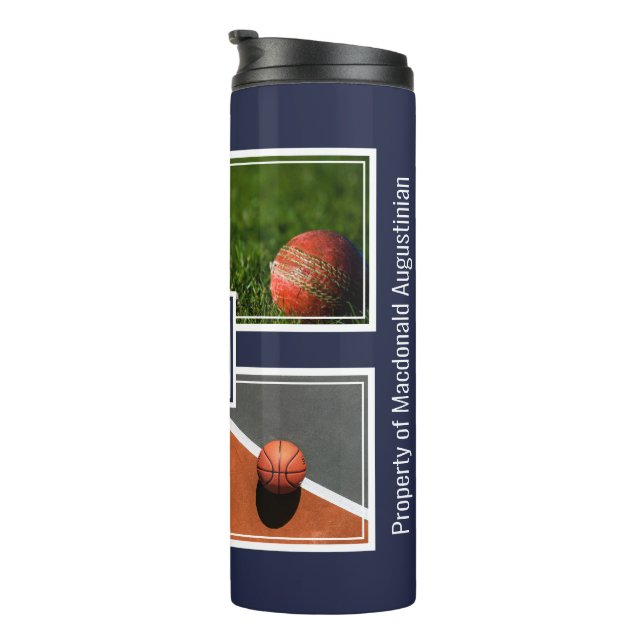 Personalised Photo Monogram SPORTS Thermal Tumbler (Rotated Right)