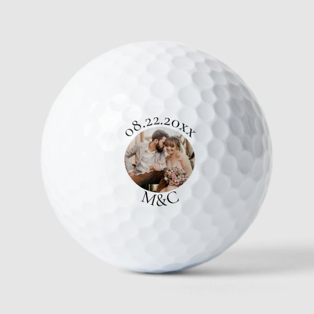 Personalised Photo Monogram Wedding Golf Balls (Front)
