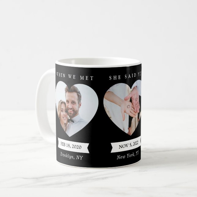 Personalised Photo Mug Married Photos Black (Front Left)