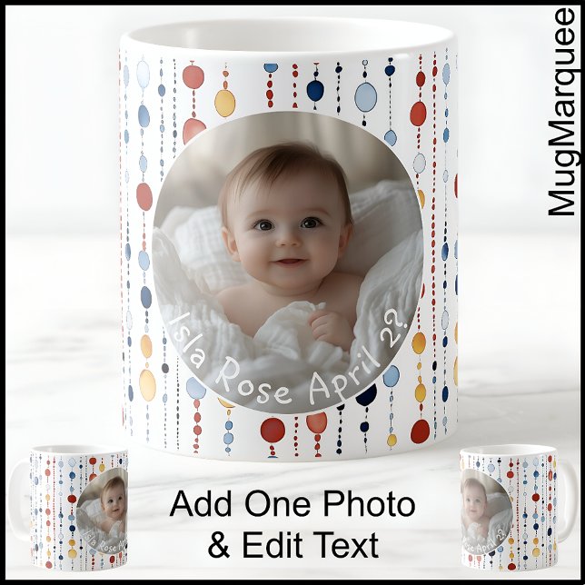 Personalised Photo Mug with Colourful Dots C556 (Creator Uploaded)