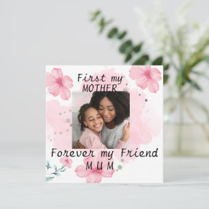 Personalised photo Mum quote pink mothers day card