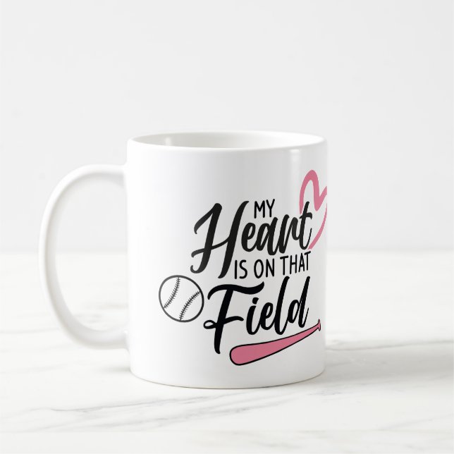 Personalised Photo "My Heart is on that Field" Mug (Left)