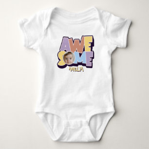 Personalised Photo & Name “Awesome”  Baby Bodysuit