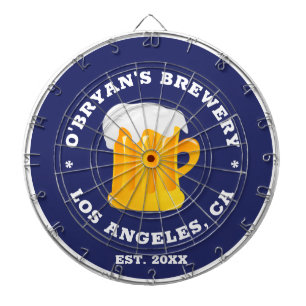 Personalised photo name brewery bar blue dartboard