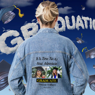 Personalised Photo Name Class Year Graduation Denim Jacket