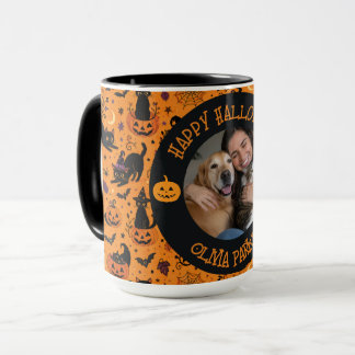 Personalised Photo & Name Halloween Pet Lover Gift Mug