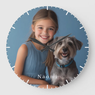 Personalised Photo & Name  Large Clock