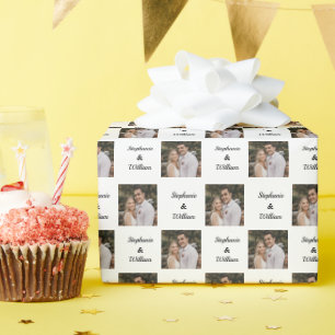 Personalised photo name pattern wrapping paper