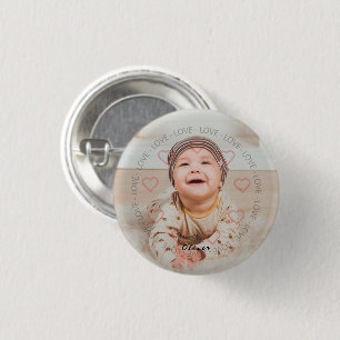 Personalised Photo Name Round Button