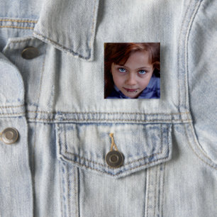 Personalised Photo Name Square Button