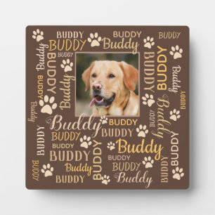 Personalised Photo Names   Brown Dog Plaque