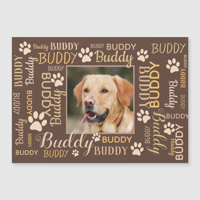 Personalised Photo Names | Dog Card Magnet (Front)