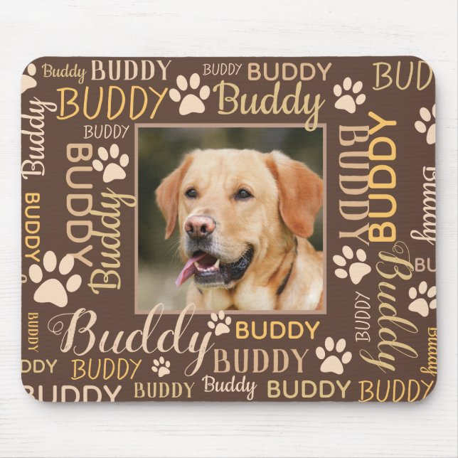 Personalised Photo Names | Dog Mouse Pad (Front)