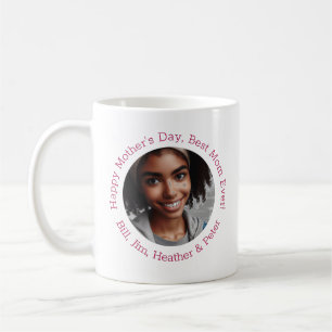 Personalised Photo Names Mother's Day Elegant Ruby Coffee Mug