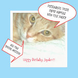 Personalised Photo or Image, Message Paper Napkins<br><div class="desc">Custom Picture Party Supplies. Add Your Photograph or Image to these Paper Party Napkins for Any Occasion Celebration, such as Any Age or Milestone Birthday. The text template can be edited for Your Phrase or Special Message under the Uploaded Picture. Your Pict can be such subjects as a Pet, like...</div>