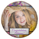 Personalised Photo Orange Yellow Purple Floral