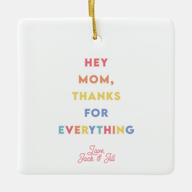 Personalised Photo Ornament Gift for Mum / Mothers (Front)