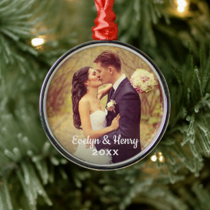 Personalised Photo Ornament Wedding Monogram