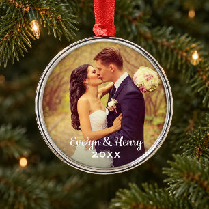 Personalised Photo Ornament Wedding Monogram