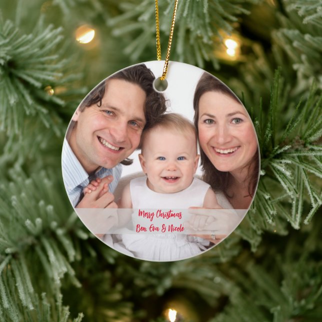 Personalised Photo Ornament with Text Christmas  (Tree)