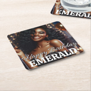 Personalised Photo Party Square Paper Coaster