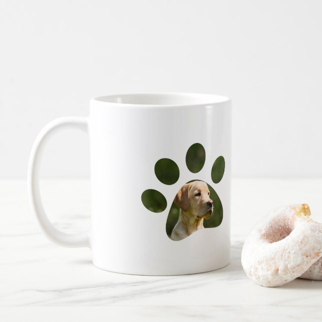 Personalised Photo Paw Print Coffee Mug (With Donut)