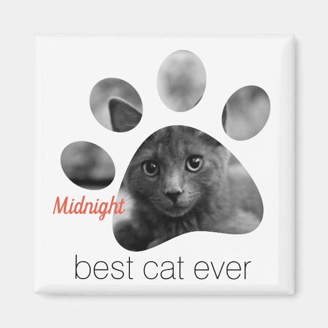 Personalised Photo Paw Print Magnet (Front)