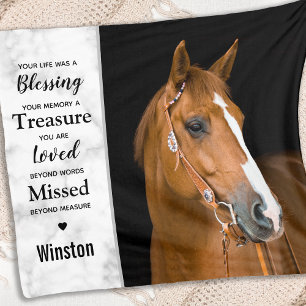 Personalised Photo Pet Loss Horse Memorial Fleece Blanket