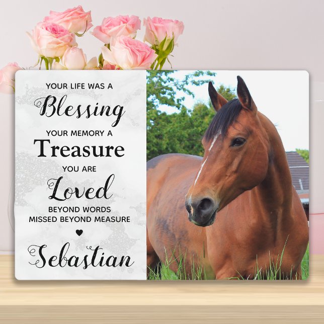 Personalised Photo Pet Loss Horse Memorial Plaque (Creator Uploaded)
