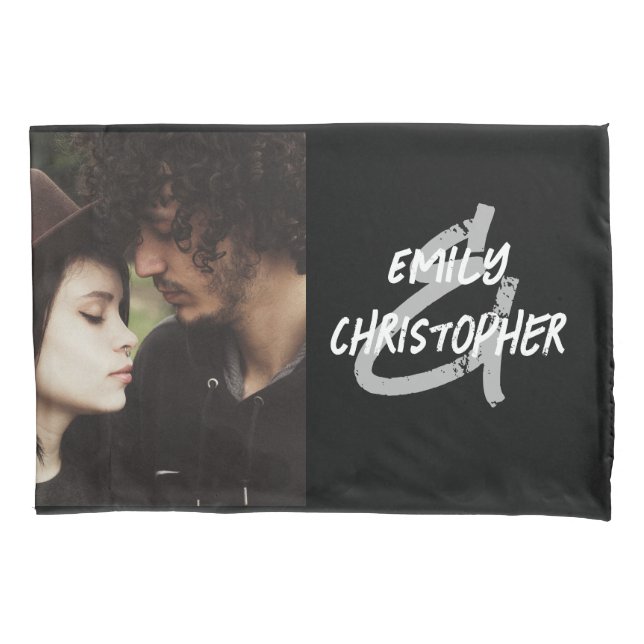 Personalised Photo Pillow with Names Pillowcase (Front)