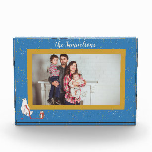 Personalised Photo Polar Bear Penguin Framed  Block