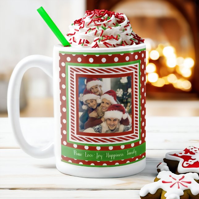 Personalised Photo Polka Dots Christmas Coffee Mug (Creator Uploaded)