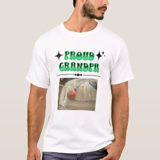 Personalised Photo Proud Grandpa Retro Style T-Shirt