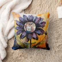 Personalised Photo & Purple Daisy Flower Keepsake