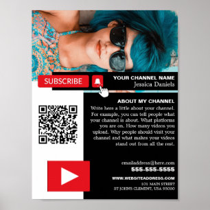 Personalised Photo & QR Code, Youtube - Vlogger Poster