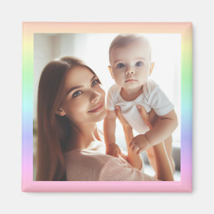 Personalised Photo Rainbow Colourful Elegant Fun Magnet