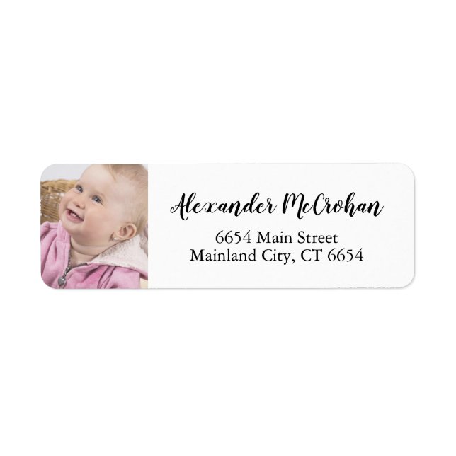 Personalised Photo Return Address Label (Front)