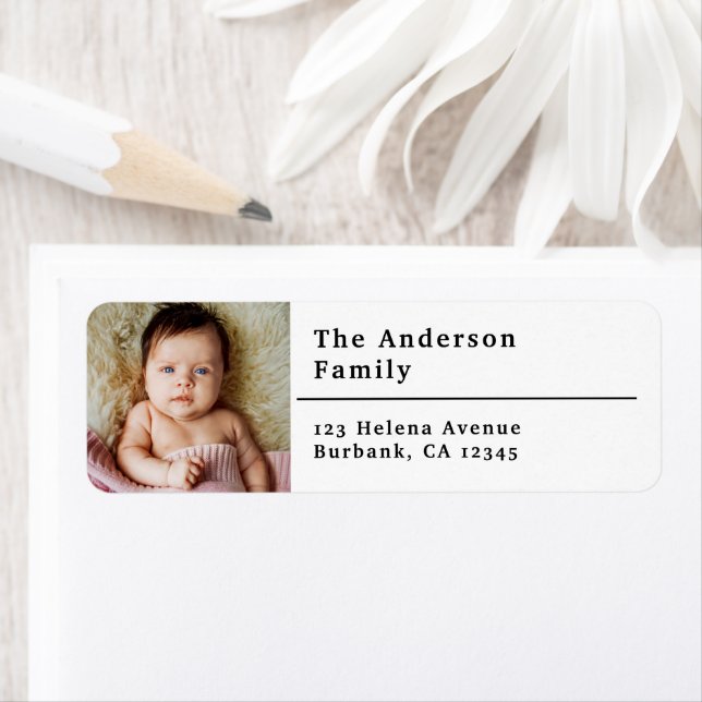Personalised Photo Return Address Label (Insitu)