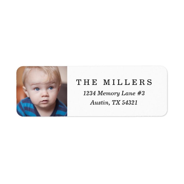 Personalised Photo Return Address Label (Front)