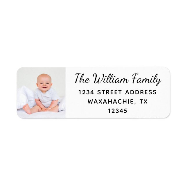 Personalised Photo Return Address Label (Front)