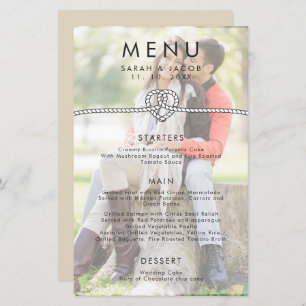 Personalised Photo Rope Heart Wedding Menu