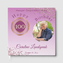 Personalised Photo Rose Gold Glitter 100 Birthday