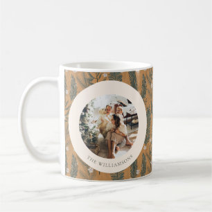 Personalised Photo Rustic Woodland Pine Christmas Coffee Mug