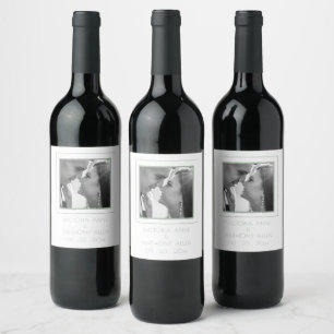Personalised Photo Sage Green Wine Label