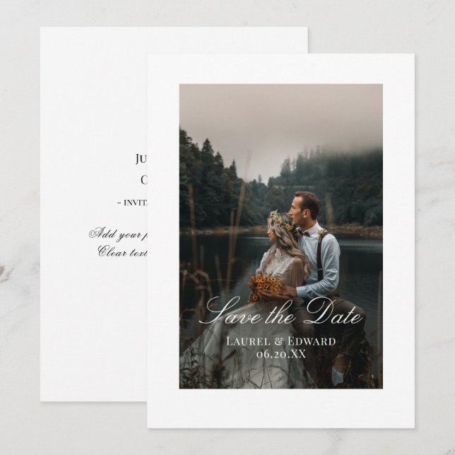 Personalised Photo Save The Date Flat Card (Front/Back)