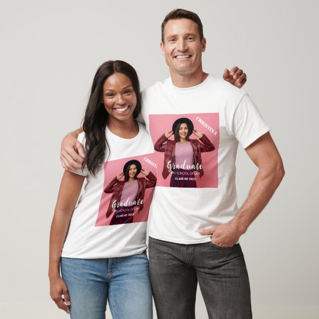 Personalised Photo Script Graduate  T-Shirt (Unisex)