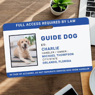 Personalised Photo Service Dog Guide Dog ID Badge